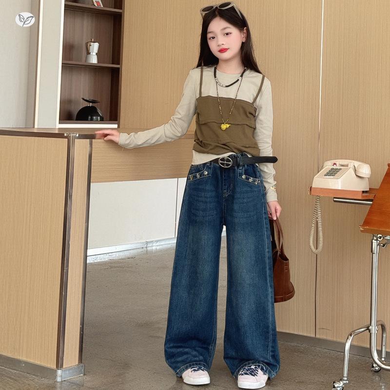 Girls' Wide-Leg Jeans: Versatile Autumn Style for Kids