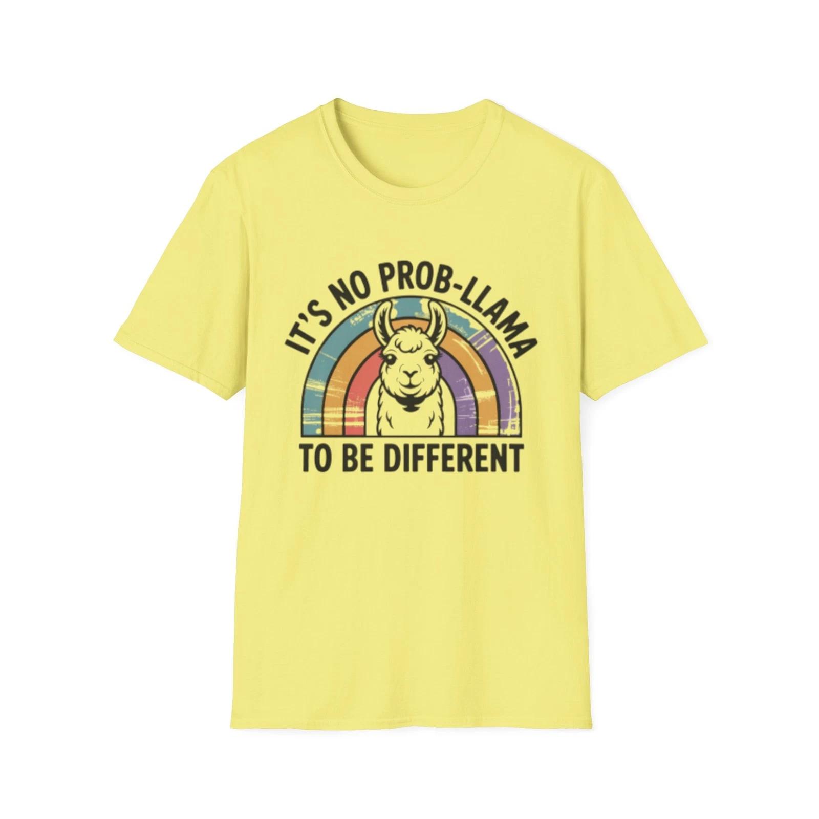 -It s No Prob-llama T-Shirt | Retro Rainbow Llama S