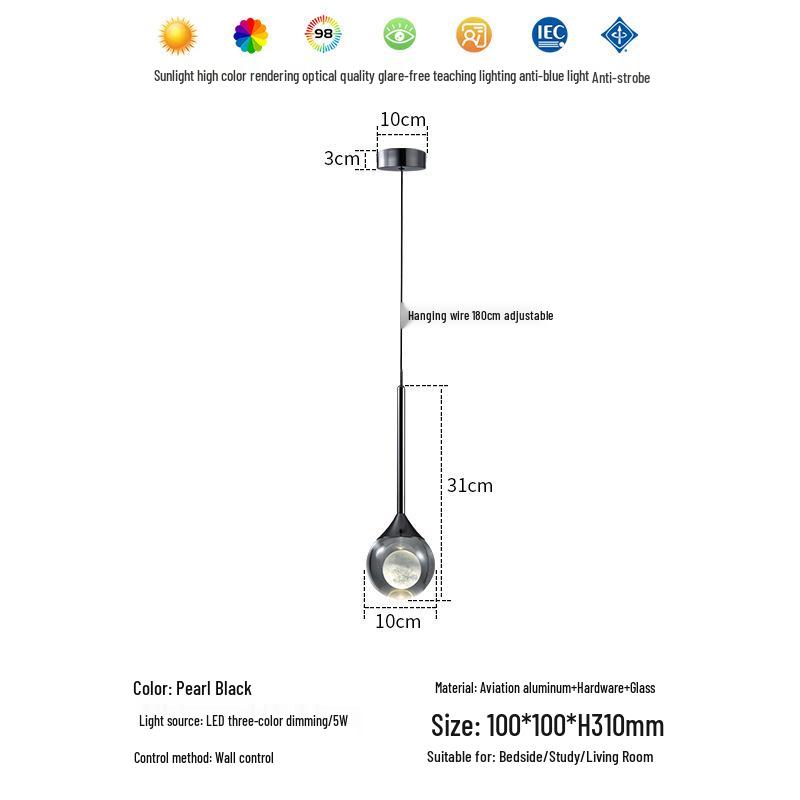 Adjustable Italian Minimalist LED Pendant Light for Bedroom or Entryway