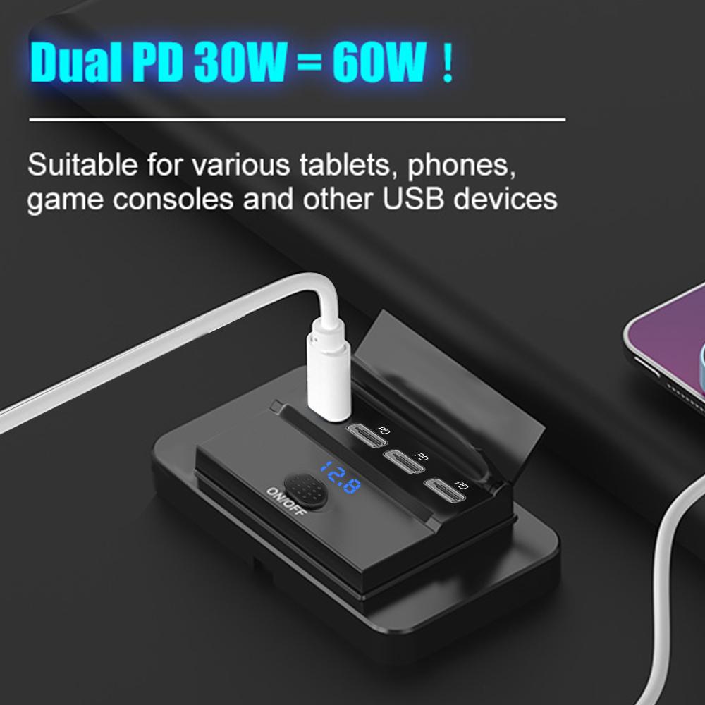 108W 4 Ports 12V RV USB Outlet 90W PD and QC 3.0 18W Port Car Charger Socket Accessories with Switch voltage for Car Bus RV