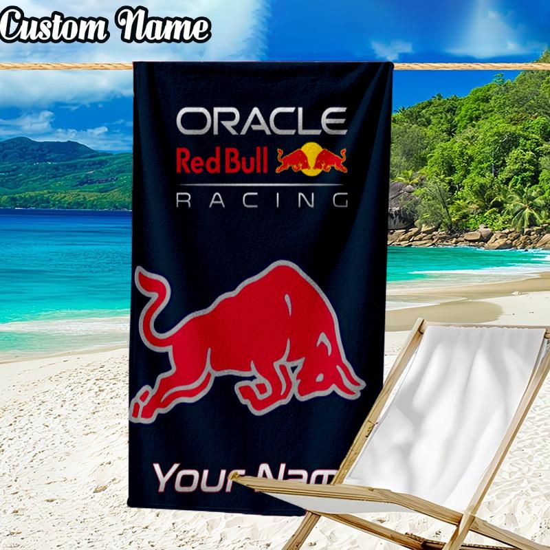 Custom Name bull Car Beach Towel - Soft, Ultra-Absorbent Microfiber, Lightweight, Perfect for Beach, Parties, Travel, Camping