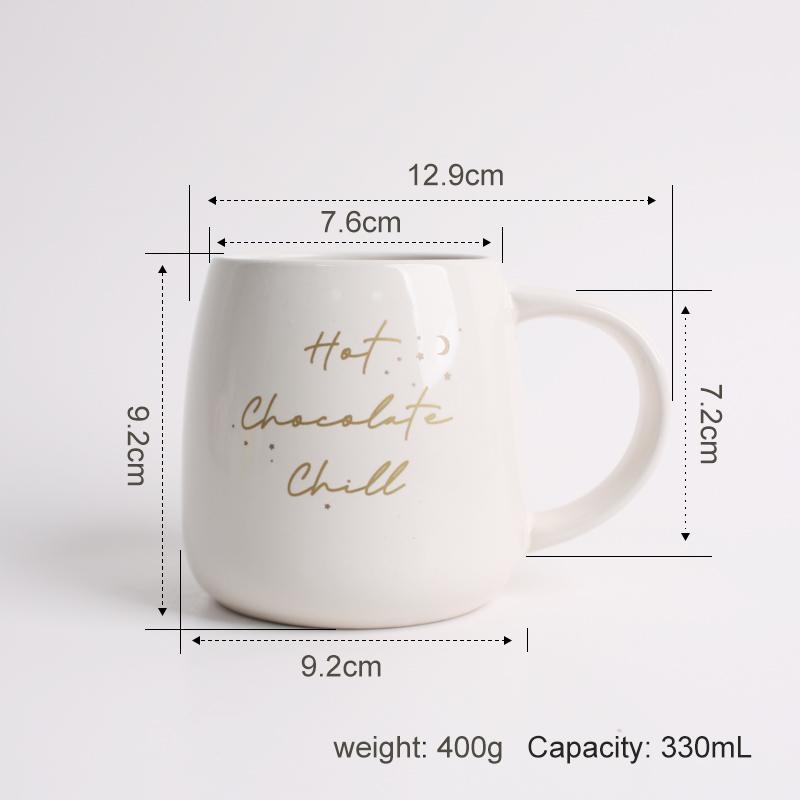 

1pc Premium White Ceramic Cup for Hot Chocolate 330ml Modern Style Cocoa Coffee Mug for Home & Office Afternoon Tea 301-400ml білий