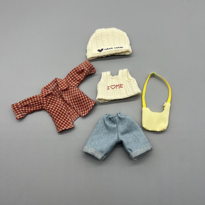 A Set Of 30Cm Doll'S Clothes Furry Cute Winter Outfit Suit For 1/6 Doll Accessories Dress Up Toy For Children