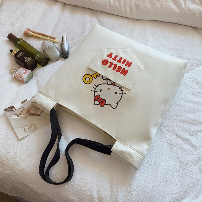 New Sanrio Hello Kitty Polyester Cotton Blend Shoulder Bag Women's Beige 203397-1731-2