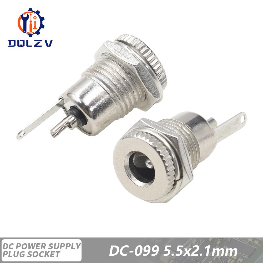 5.5*2.5mm DC Power Supply Male Plug Connector 5.5x2.1mm Female Metal Panel Mount Socket Jack DC Connectors Terminal Adapter