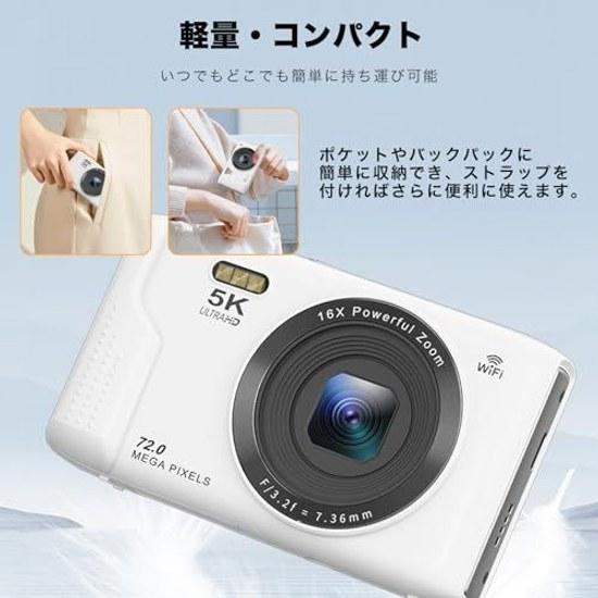 Digitalkamera 5K 72 Megapixel AF Autofokus geplante Aufnahme eingebauter Blitz Selfie 2,8 Zoll Bildschirm 16-fach Zoom kompakt VLOG anfängerfreundlich Jahr