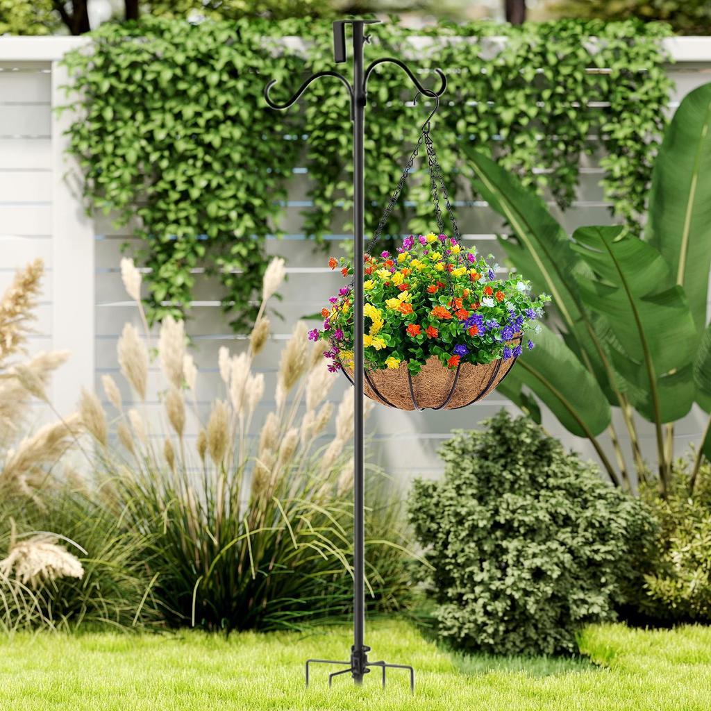 Bird Feeder Pole Heavy Duty Bird House Pole Mount Kit Adjustable Height Birdhouse Mounting Post Support Rod For Wind Chimes