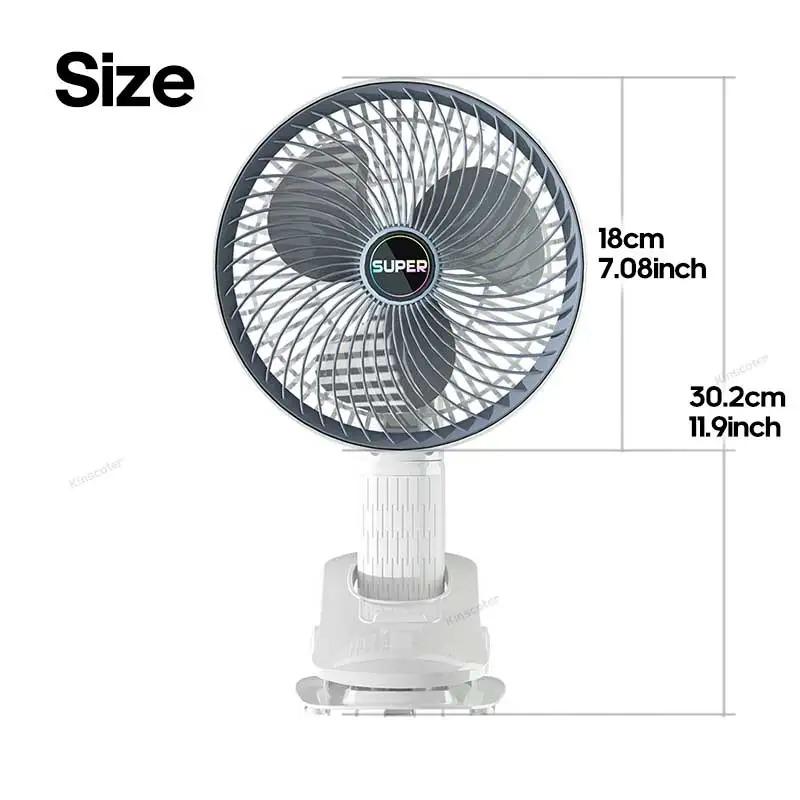 1200mAh 3 Speed Multifunctional Portable Desktop Clip Fan Summer Cordless Handheld Fan Silent Personal Fan Ventilator Cooler