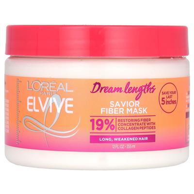 L'Oréal, Elvive, Dream Length, Savior Fiber Mask, for Long and Weak Hair, 12 Fl Oz (355 Ml)