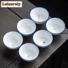1 Pc Chinese Ceramic Teacup Master Handmade Tea Bowl Hand-Painted Lotus Fish Porcelain Tea Cup Household Tea Set Travel Cup 50ml
