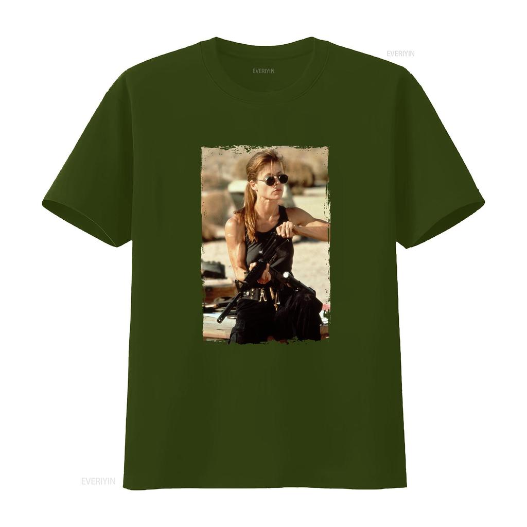 Sarah Connor Terminator 2 T Shirt Action Movie Inspired Retro Style Perfect for Fans vintage Washed Comfortable