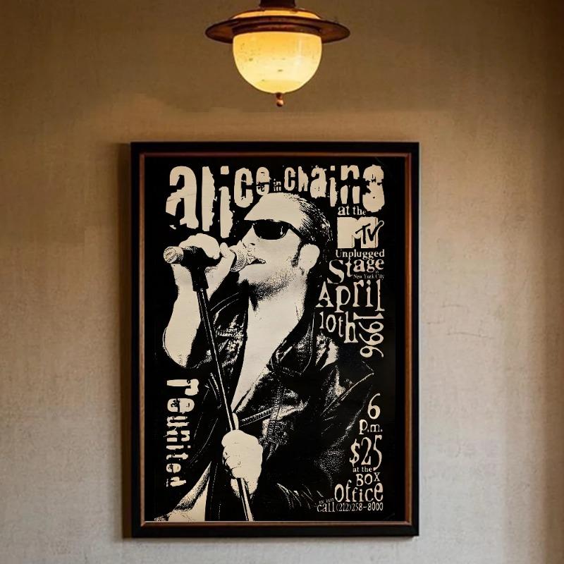 Retro Music Alice In Chains Poster HD art sticky wall waterproof home living room bedroom bar aesthetic decoration