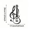 1pc Black Metal Music Note Guitar Wall Decor, Iron Art Hanging for Living Room, Bedroom, Cafe, Farmhouse Theme, Housewarming/Birthday Gift