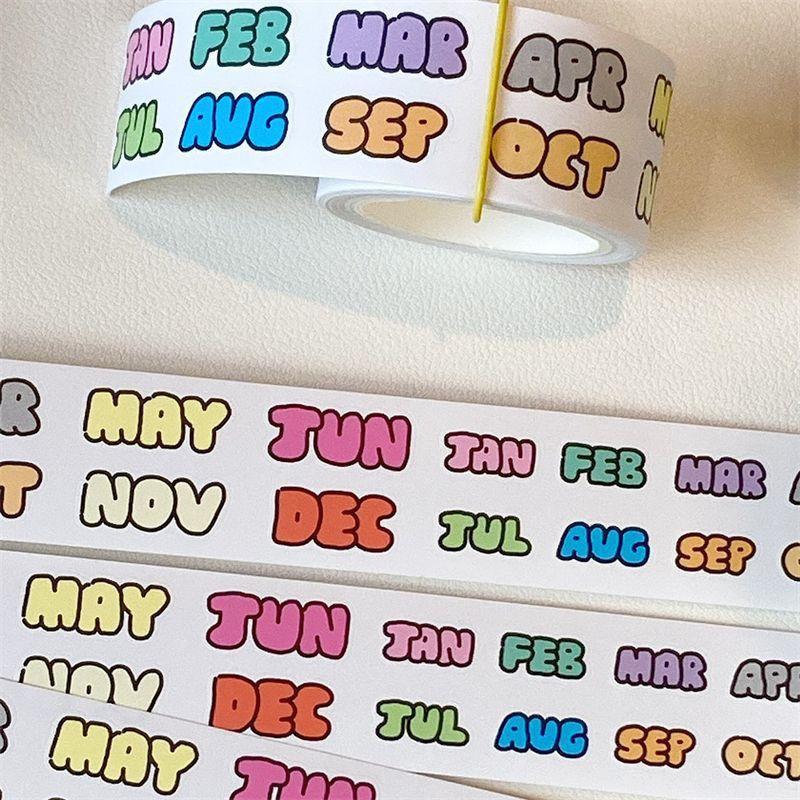 

1 рулон Ежемесячные наклейки с номерами для планеров, журналов и органайзеров, DIY украшение для скрапбукинга, календарные наклейки