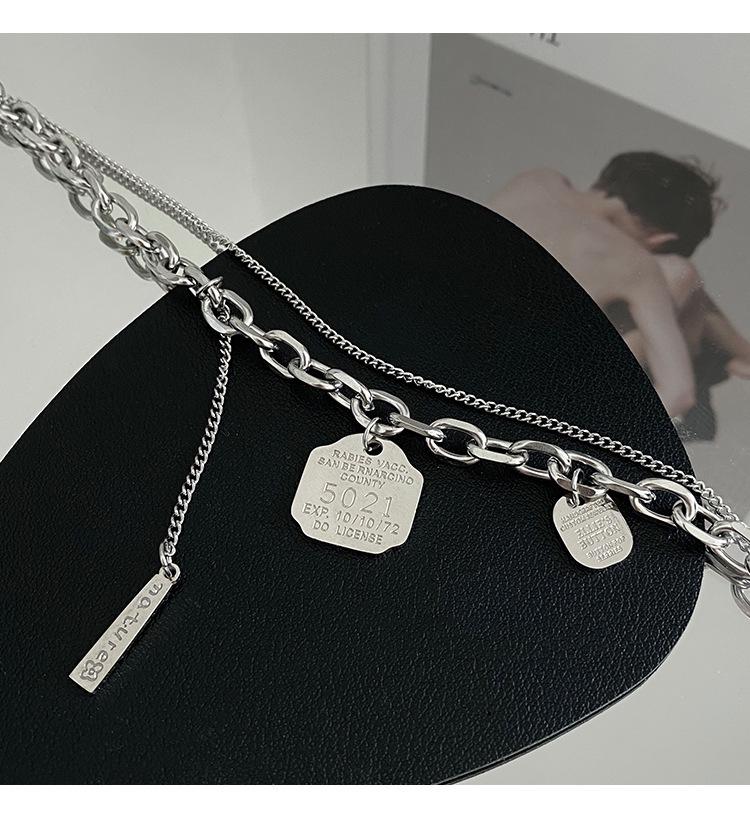 European & American Style Titanium Steel Hip Hop Pendant Necklace for Women & Men