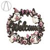 Durable Door Sign for Porch Halloween Pumpkin Ghost Wooden Welcome Hanger Sign, Cute Wall Ornament with Bell Front Hanging Rope, Decor Indoor Outdoor