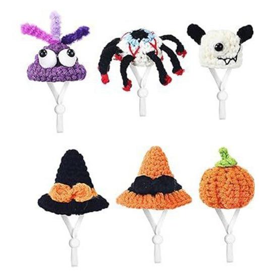 1 Set Goose Statue Mini Knitted Hat with Adjustable Strap Desktop Goose Crochet Cap