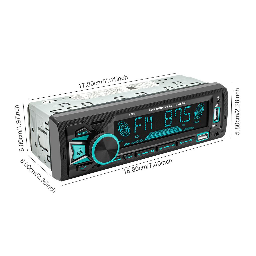 Car Radio 1 Din MP3 Player FM Audio Music USB SD Digital Bluetooth with In Dash Slot AUX Input Car Radio Stereo MP3 Player