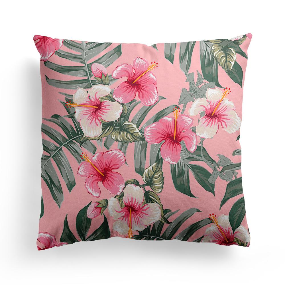 Floral Print Pillowcase, Home Peach Skin Velvet Material Sofa, Car Office Bedside Pillow and Cushion Cover