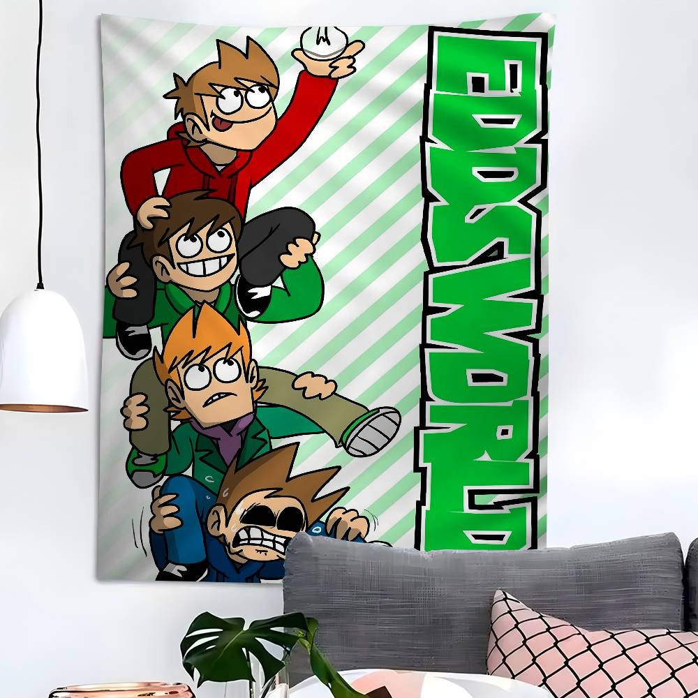 1pz Eddsworld Arazzo da Parete Fai da Te Tappeti da Parete Floreali Hippie Decorazioni per Dormitorio Arte da Parete