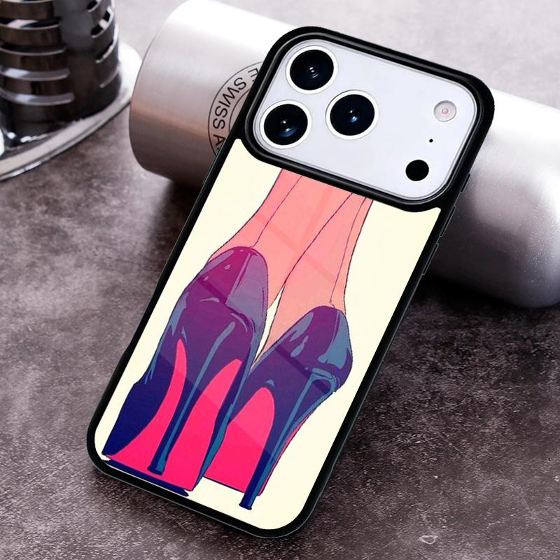 red high heel shoes Cute Phone Case for iPhone 17 16 15 Pro Max Air 14 13 12 11 Plus Shockproof Capa Cover