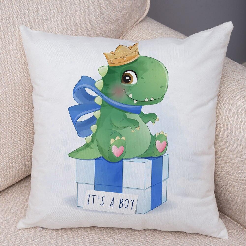 Husă de pernă Dinozaur Jurassic Desene Animat Decor Față de pernă Animal drăguț Camera copiilor Canapea Acasă Mașină