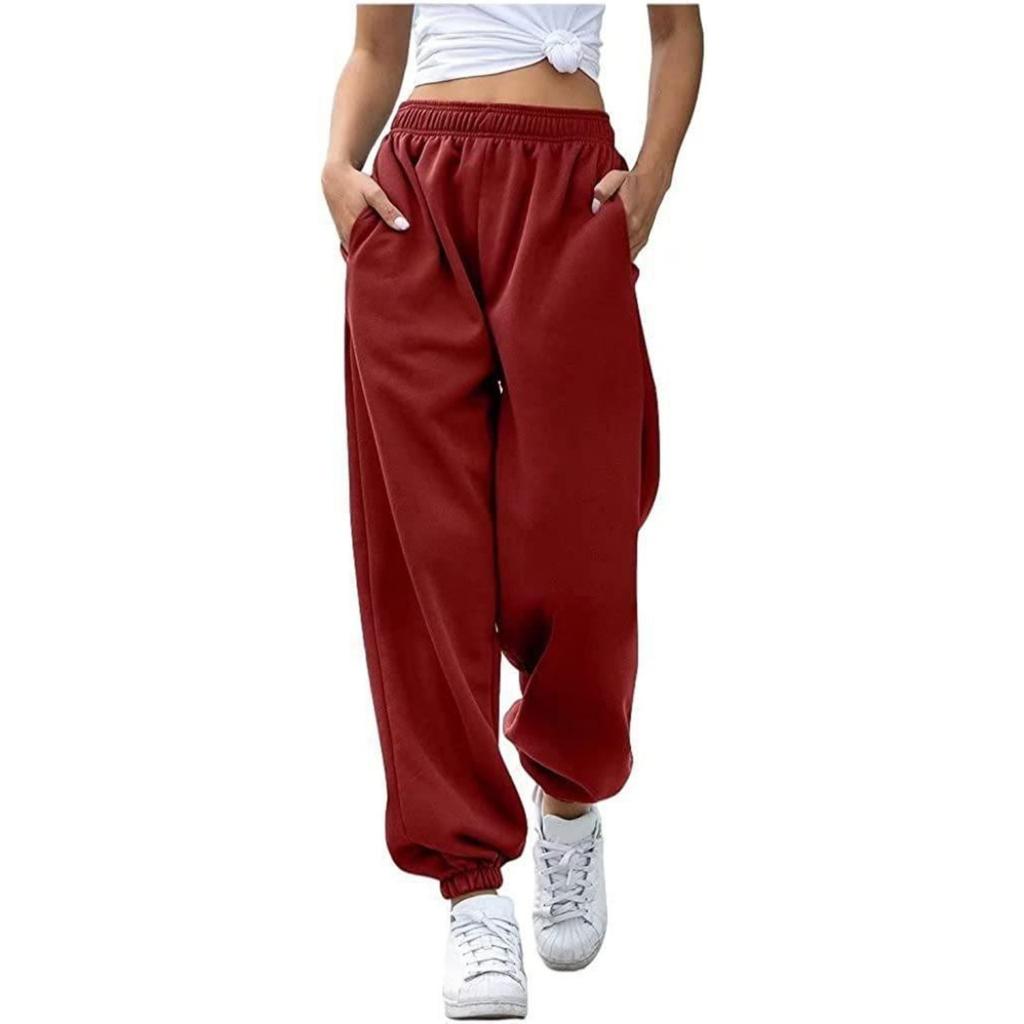 Damen Mittlere Taille Verjüngte Jogginghose Jogger Lockerer Sitz Lässige Streetwear Hose Unterteil