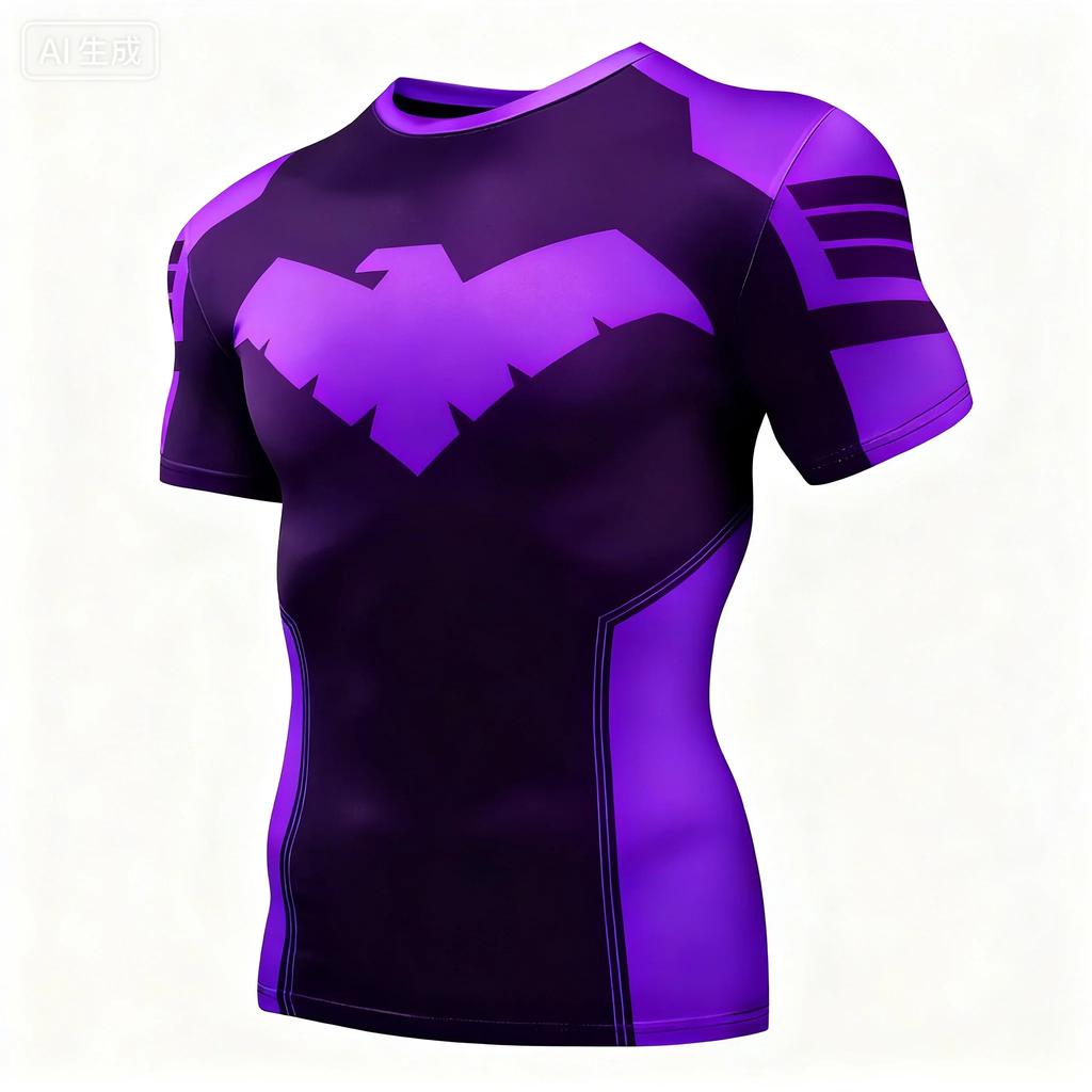 Night Wing 3D Print Boxing Training Men T-shirt Summer Daily Outdoor Sports Fitness Casual Quick-drying Breathable Short-sleeve
