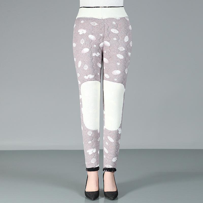 Thickened Cotton Pants Female Mother Pants Winter Outer Wear Leggings Medium and Old Women's Pants Warm Four Protection Slim Body Pants
