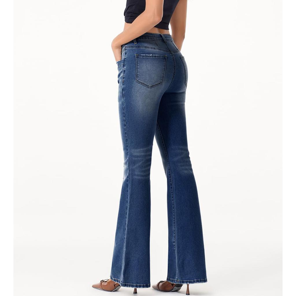Ladies' Retro Straight Leg High Waisted Jeans