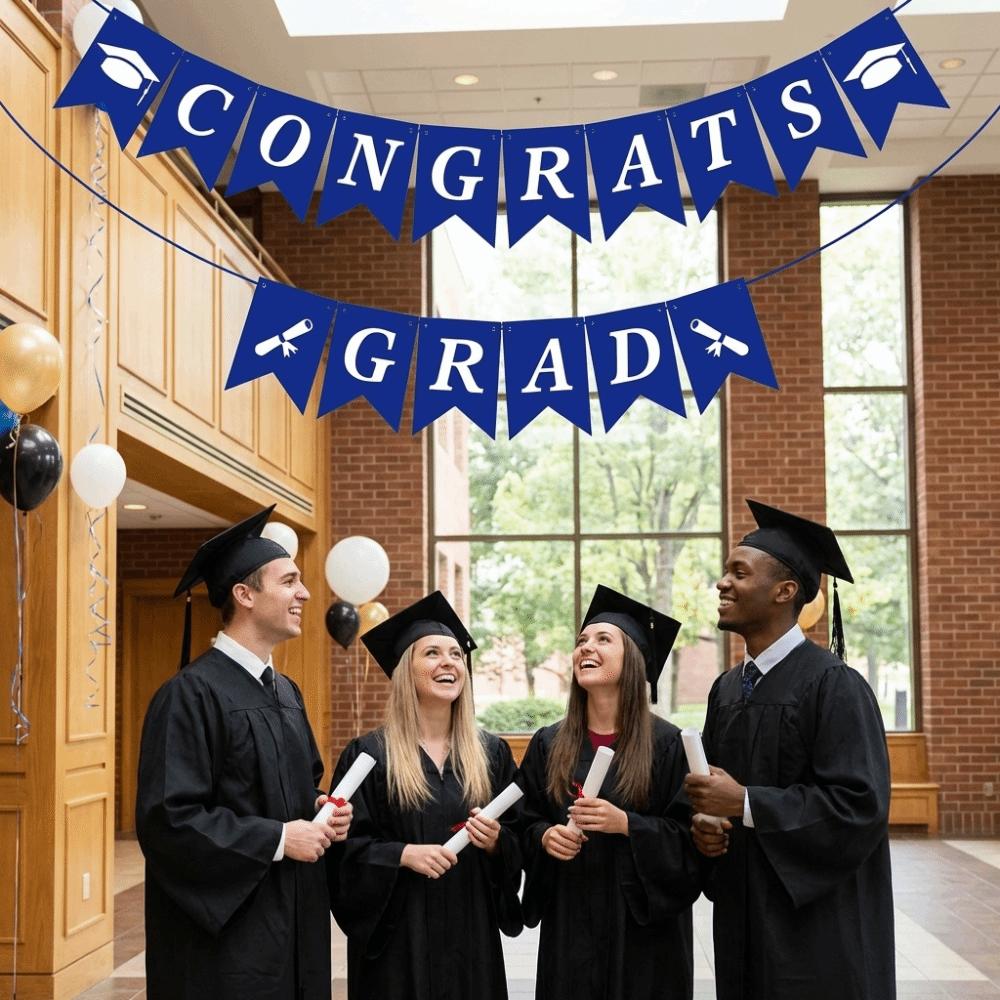 Creative Graduation Banner Garland Reusable Graduation Party Hanging Decorations  Wall Decor