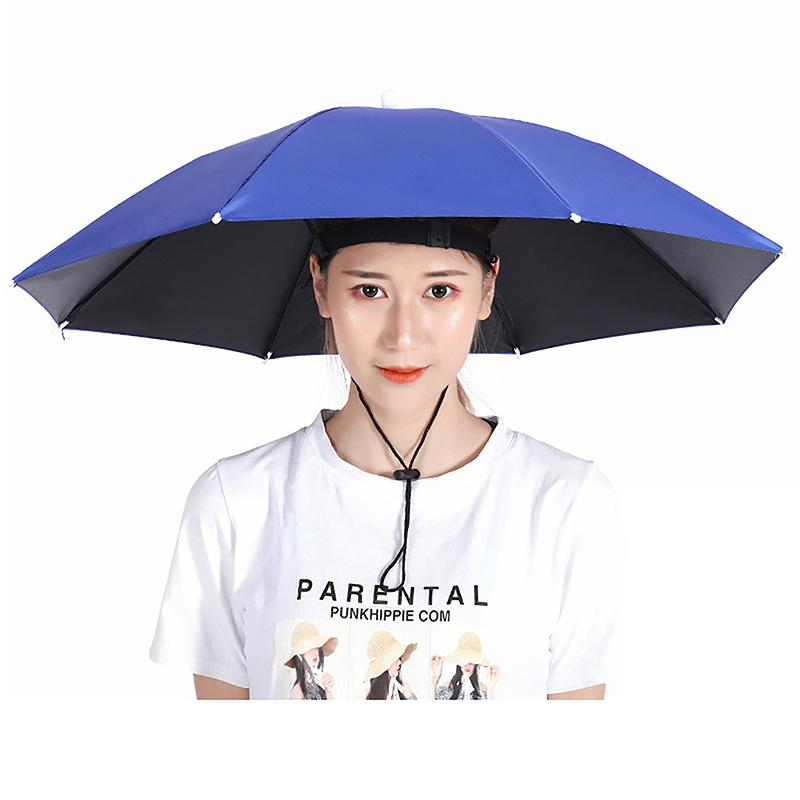 

Portable Rain Umbrella Hat Foldable Outdoor Sun Shade Waterproof Camping Fishing Headwear Beach Head Hats Accessory A10