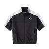 T7 Color Block Sports Casual Zip Short Sleeve Jacket Women Jackets 636871-01