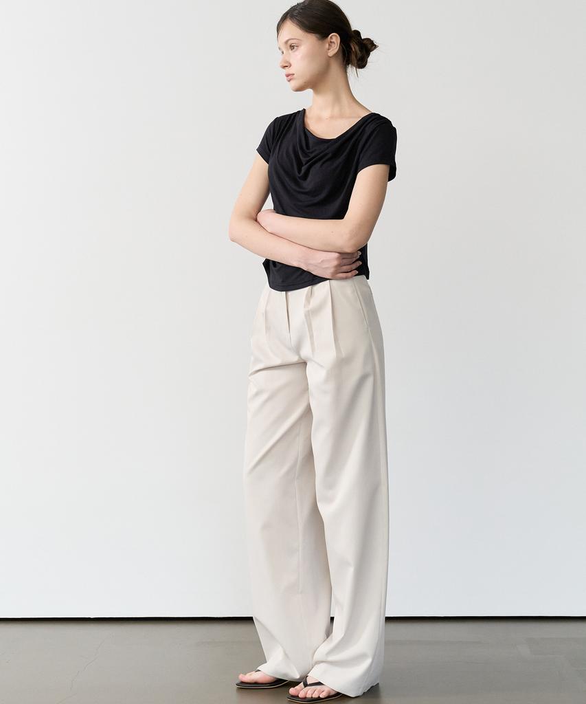 BIBYSEOB Twist Drape T-Shirt Black [T62]