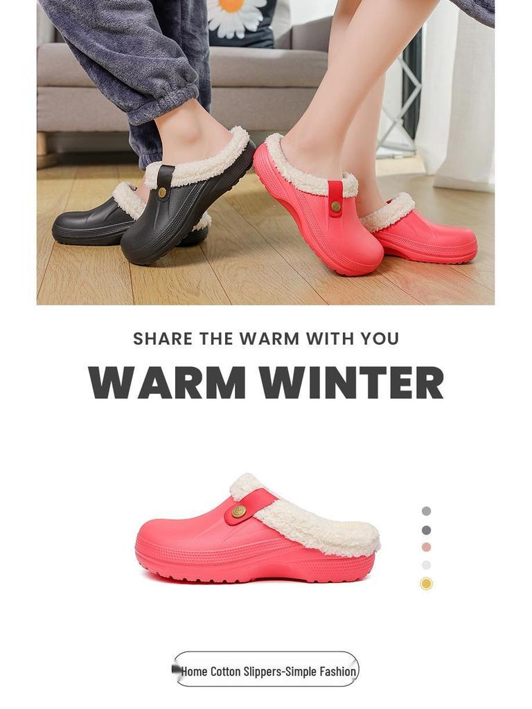 2025 Herbst/Winter Unisex Fuzzy Baumwolle Loch Hausschuhe