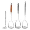 Stainless Steel Potato Masher Kitchen Avocado Tomato Fruit Vegetable Smasher Heavy Duty Fruit Puree Utensil for Cooking