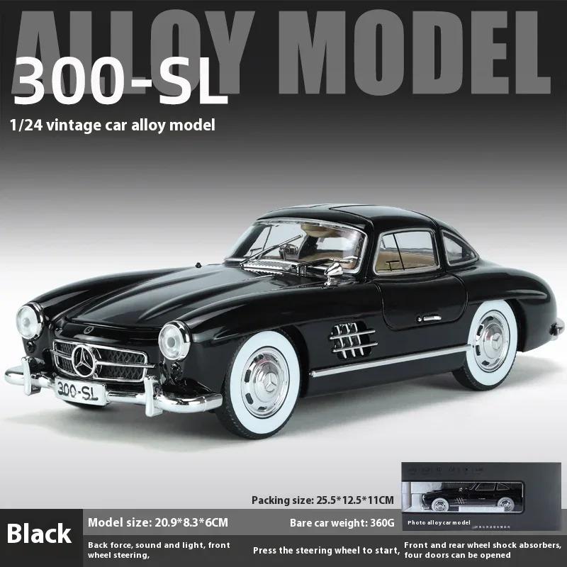 1/24 Mercedes-Benz 300SL 1936 Classic Car Legering Diecast Bilmodell Lyd Lys Barneleke Samleobjekter Hobby Bursdagsgaver