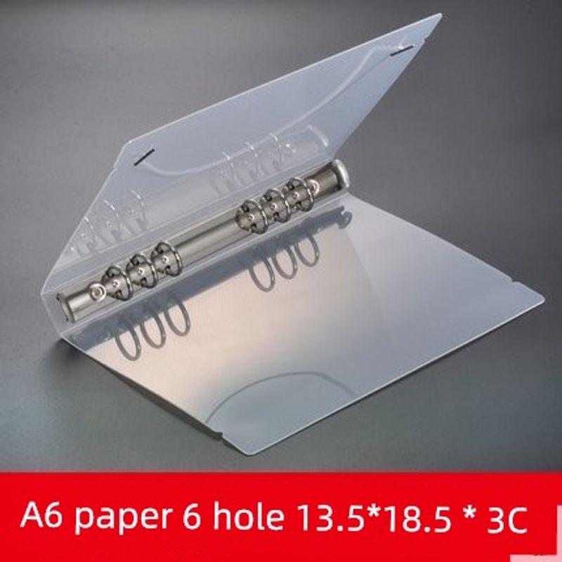 

Loose-Leaf Book Cover A5 Frosted Transparent Notepad B5 Shell A4 Strap Clip Folder 9 Holes 6 Holes Journal Book A6 Frosted Shell [6 Holes]
