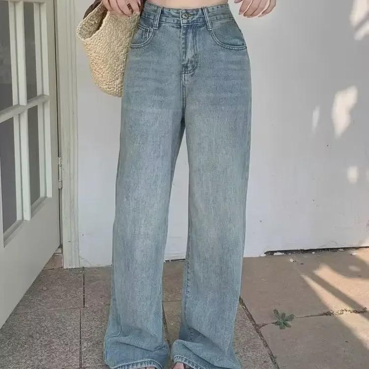 Women's High-Waist Loose Slimming Retro Denim Trousers - Autumn 2023 Fashion