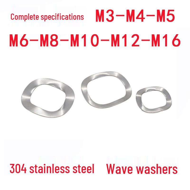 304 Stainless Steel Corrugated Wave Spring Washer for Bearings M3*6*0.3 (100 pieces)