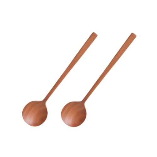 TOUGEI Nature Cutlery Dinner Spoons, Set of 2, 20cm, Natural Wood