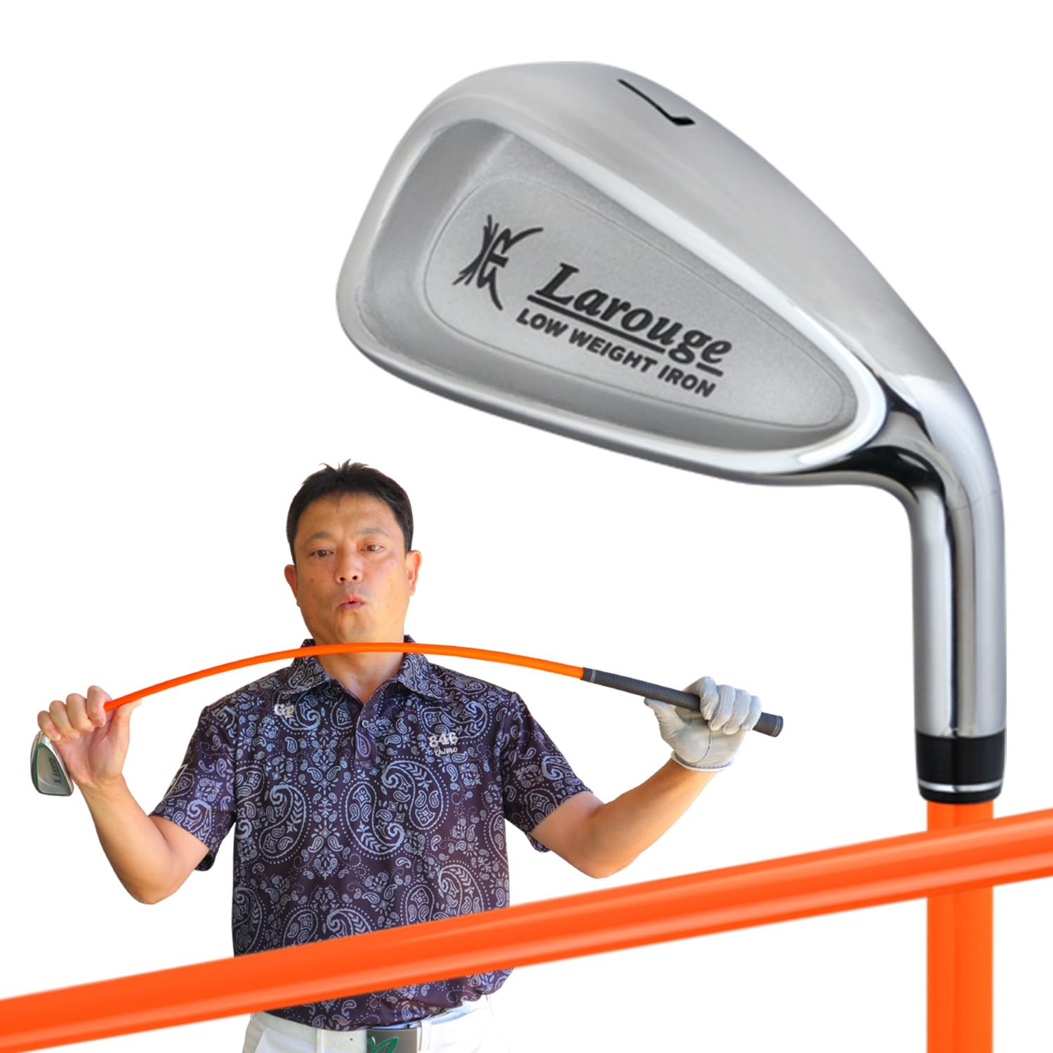 

Тренировочный клюшка Larouge Soft Shaft Iron GNYA с 7 клюшками для гольфа, производитель, прямые продажи [для правшей] (ГНЯ) Мужской серебряный