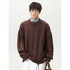Wassup Trendy Jacquard Sweater for Men, Round Neck, Loose Fit, Ins Style, Versatile, Autumn and Winter Retro Knit Top