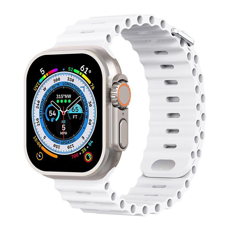 

Силиконовый ремешок для Apple Watch Ultra Marine — совместим с iWatch Series 8 18# 42/44/45/49mm White белый