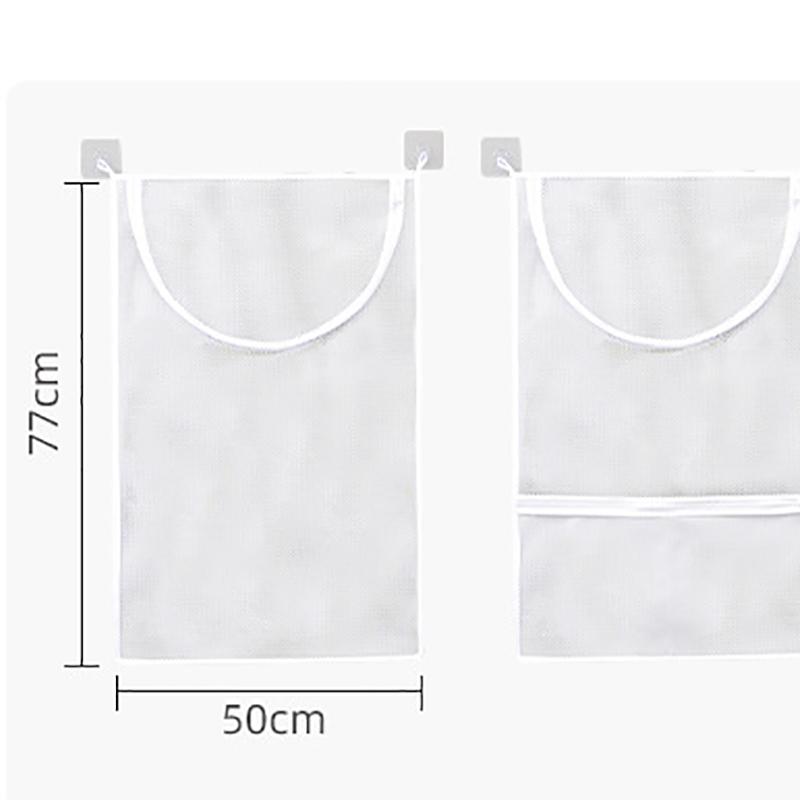 Folding Laundry Basket Organizer for Dirty Clothes Bathroom Clothes Mesh Storage Bag Household Wall Hanging Basket Frame Bucket