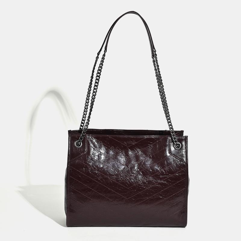 

Женская сумка-мессенджер через плечо из коровьей кожи с цепочкой и бриллиантами 2025 года – вместительная сумка для поездок на работу 33*11*25cm