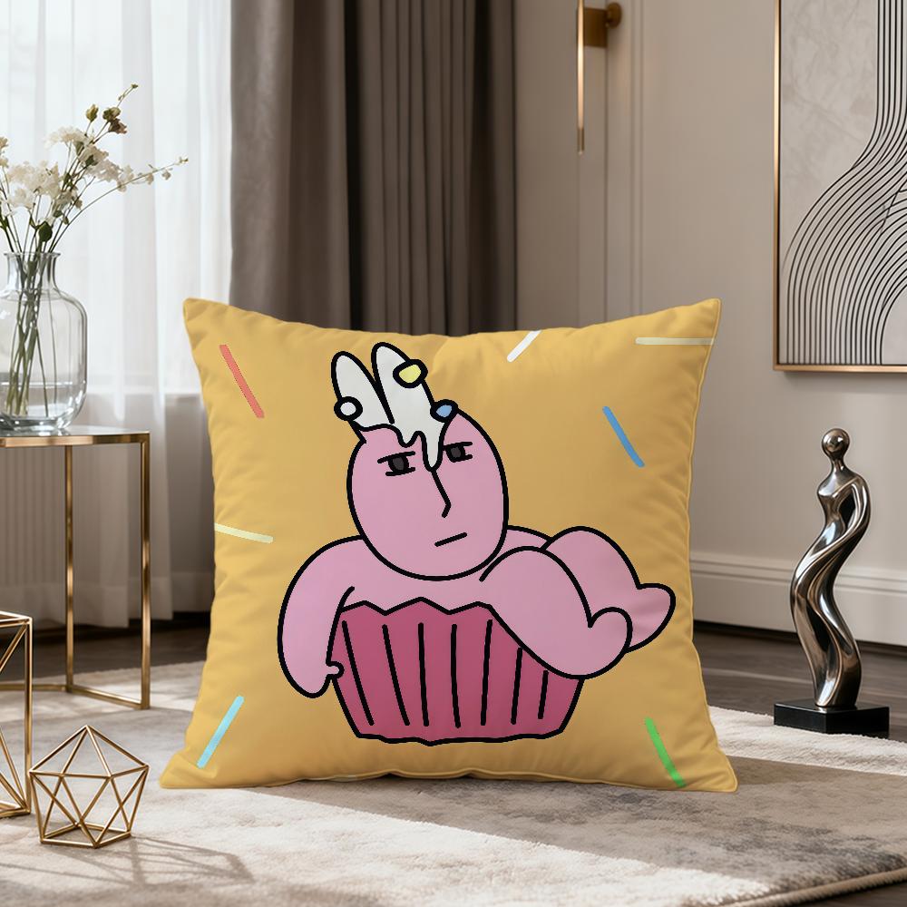 cartoon art funny pink bunny meme rabbit soft pillow cover for Sofa Home Living Room Decor Protective Covers hogar pillowcase