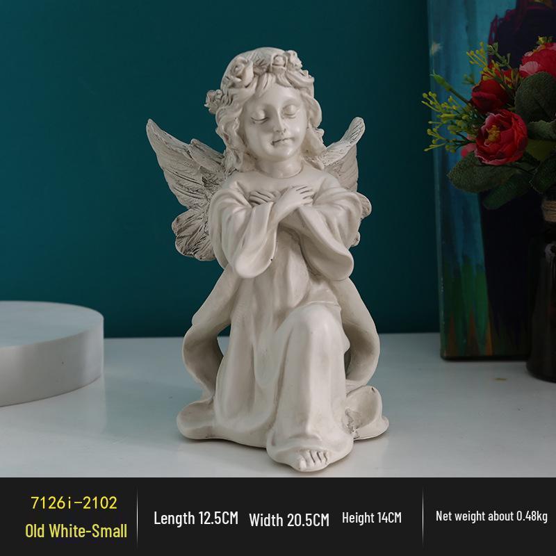 Nordic Praying Angel Resin Figurine - Cute Angel Girl Desktop and Foyer Decor