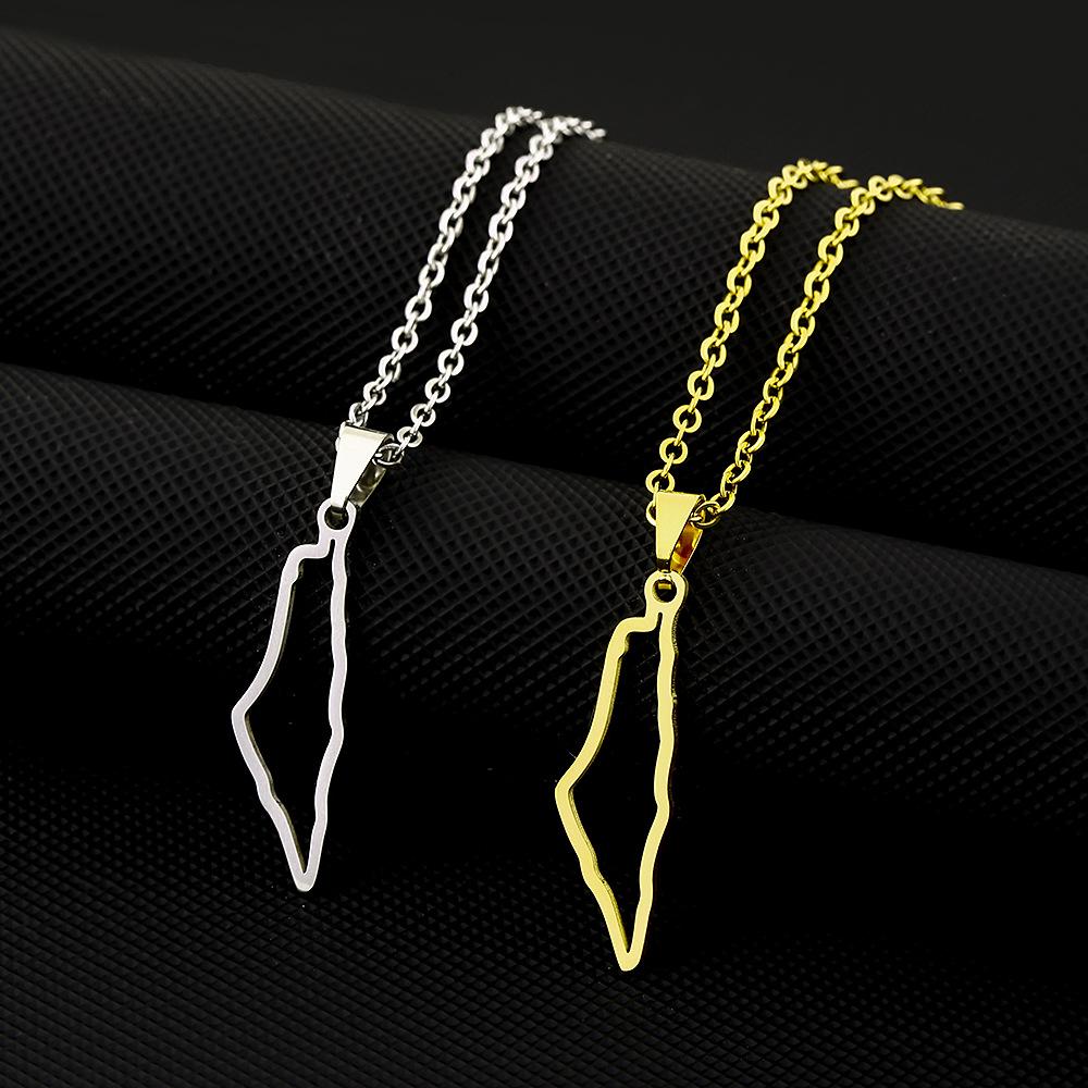 Stainless Steel Hollow Israeli Pendant Necklace for Men & Women - Fashion Jewelry