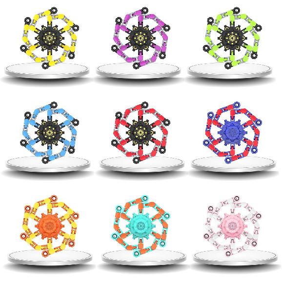 Transformable Fidget Spinners,Funny Stress Relief Sensory Fidget Toys,Deformable Chain DIY Robot Fingertip Gyros Toys Birthday Party Favors Easter